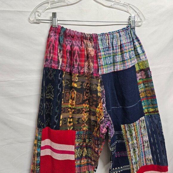 Guatemalan Boho Uniq Multicolor Multipattern Unisex Pants Woven Artsy Embroidery - Picture 6 of 15
